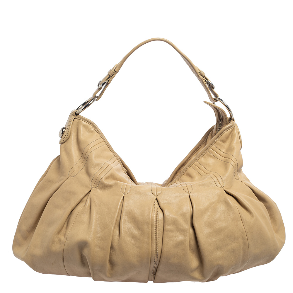 Dkny Beige Leather Hobo
